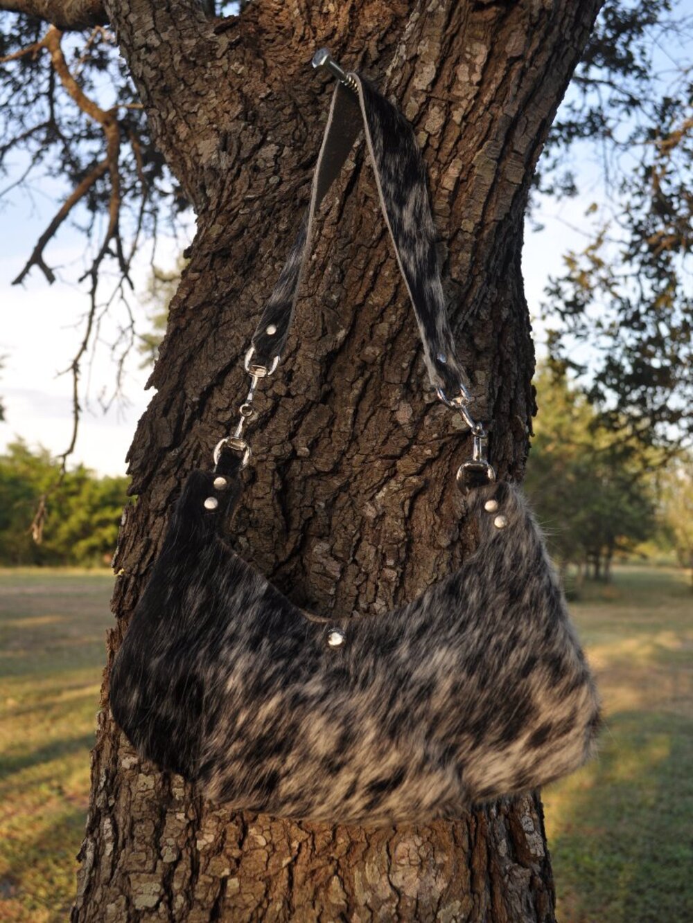 🖤🤍 Handmade "Cookies & Cream" Cowhide Purse | Genuine Leather | One of a Kind